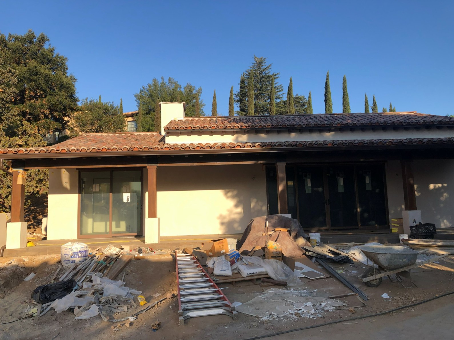 Spanish Ranch ADU exterior under construction during a site review