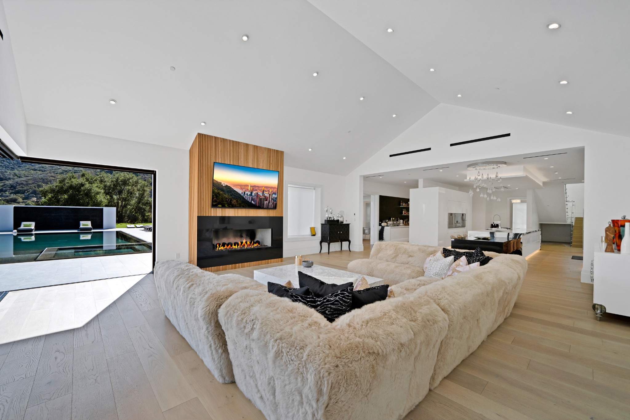 Completed open-concept living room at Ladbroke Way