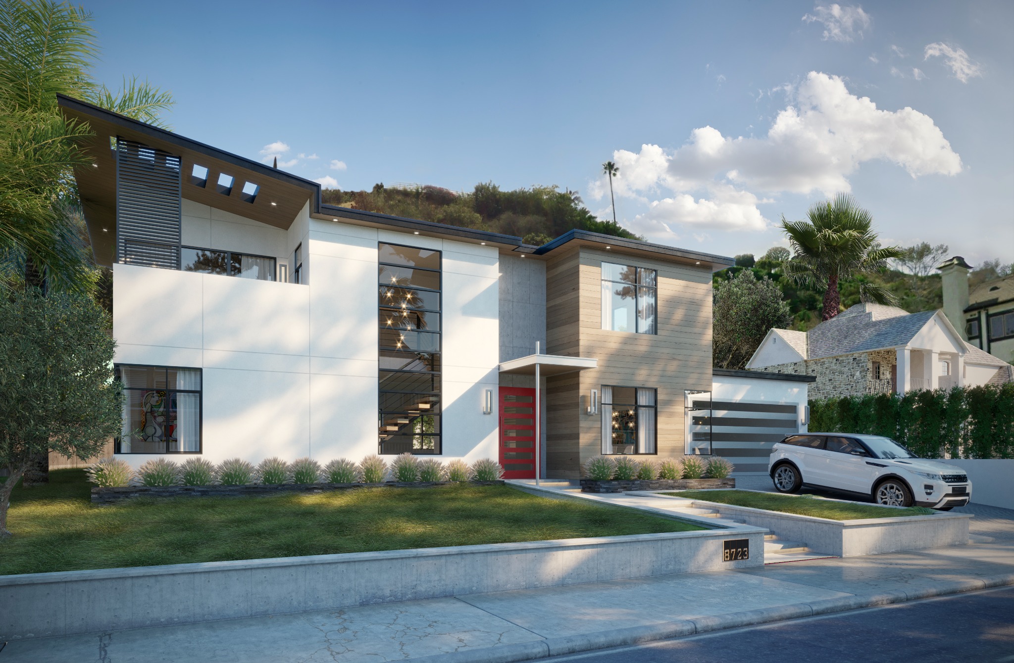 Sunset Plaza exterior design visualization